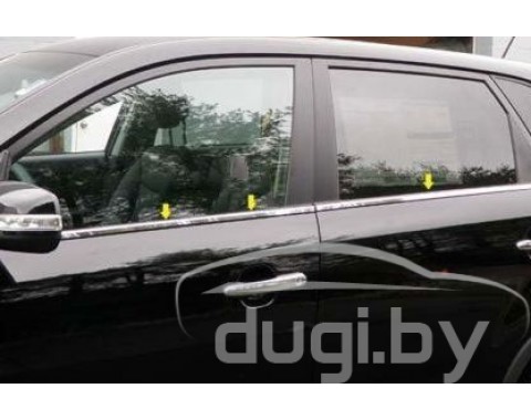 Нижние молдинги стекол (нерж.) для Sorento